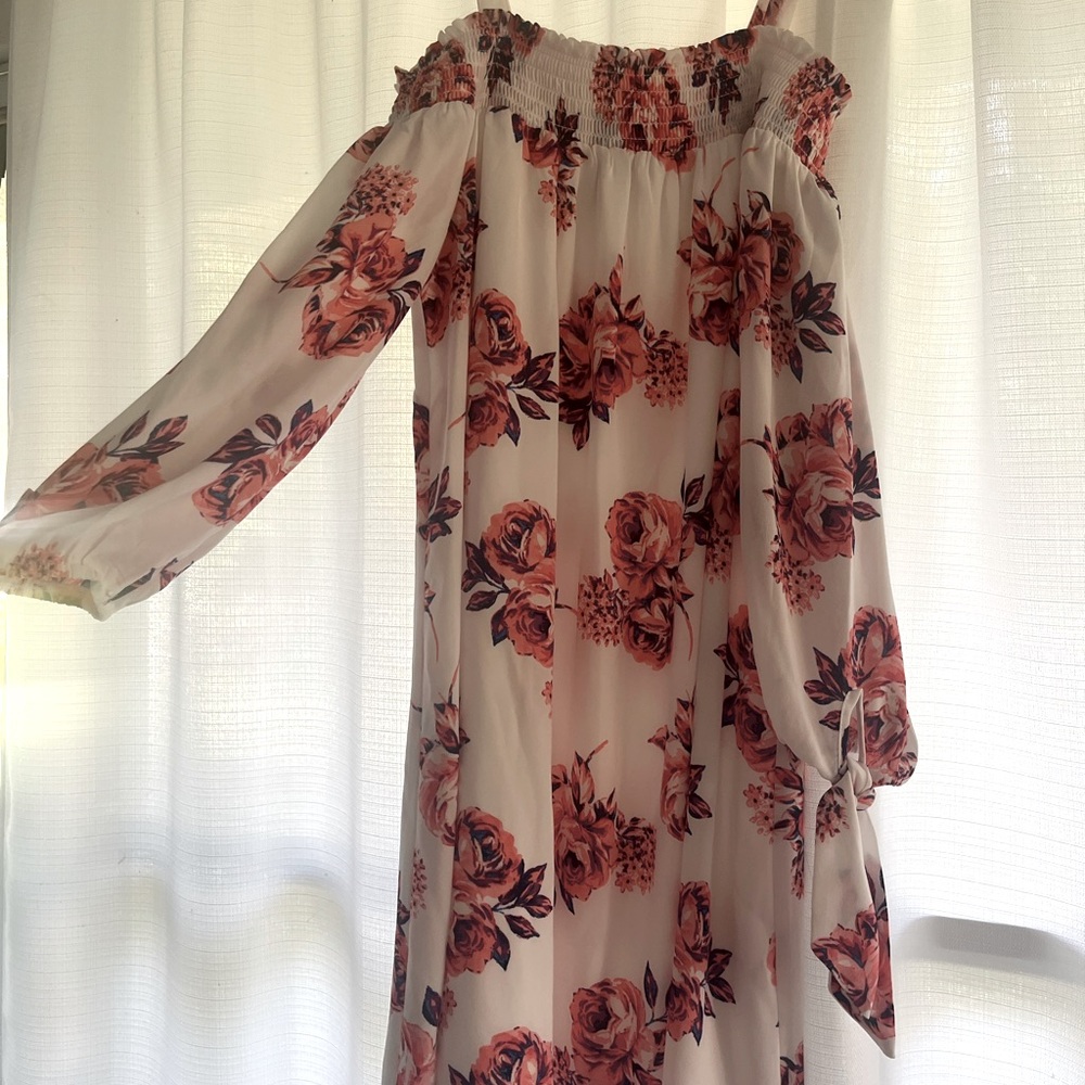 Lily Rose Floral Off-The-Shoulder Shift Dress Size S